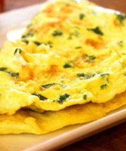 Omelette mit Fladenbrot